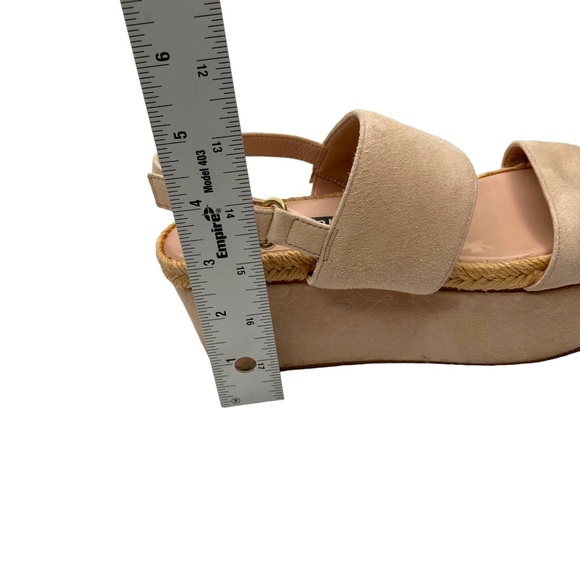 Alice + Olivia Platform Sandals Suede Nude Blush Slingback Jute Trim 6 Eur 36M - Picture 13 of 14